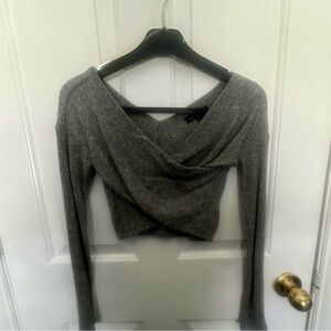 Fashion Nova Gray Off-the-Shoulder Sweater